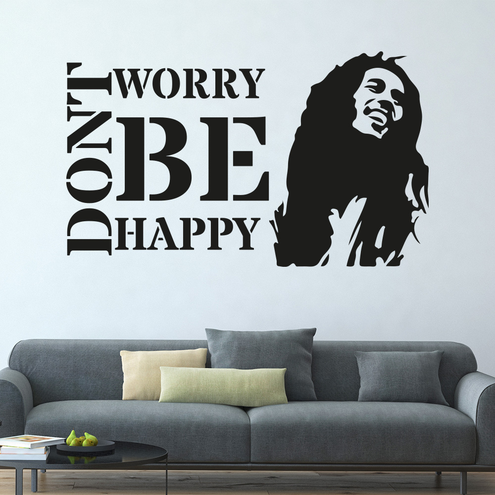 muursticker-bob-marley-dont-worry-be-happy Muursticker Bob Marley "Don't worry be happy"