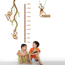 muursticker-groeimeter-apen-naam-aap muursticker-groeimeter-apen-naam-aap
