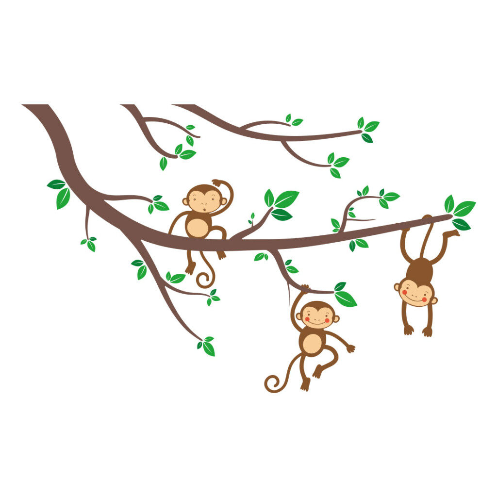 Muursticker-Boom-met-Aapjes