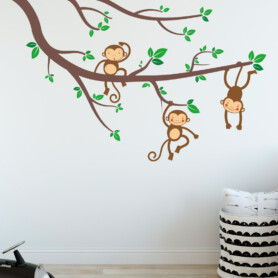 Muursticker-Boom-met-Aapjes