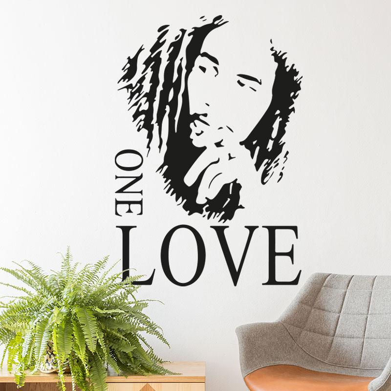 muursticker-bob-marley-one-love-woonkamer-reggae-zanger-sticker-zwart muursticker-bob-marley-one-love-woonkamer-reggae-zanger-sticker-zwart
