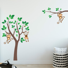 muursticker-boom-met-apen-kinderkamer-slingeren-in