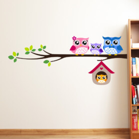 uilen-familie-muurstickers-vrolijk-kinderkamer-goedkoop