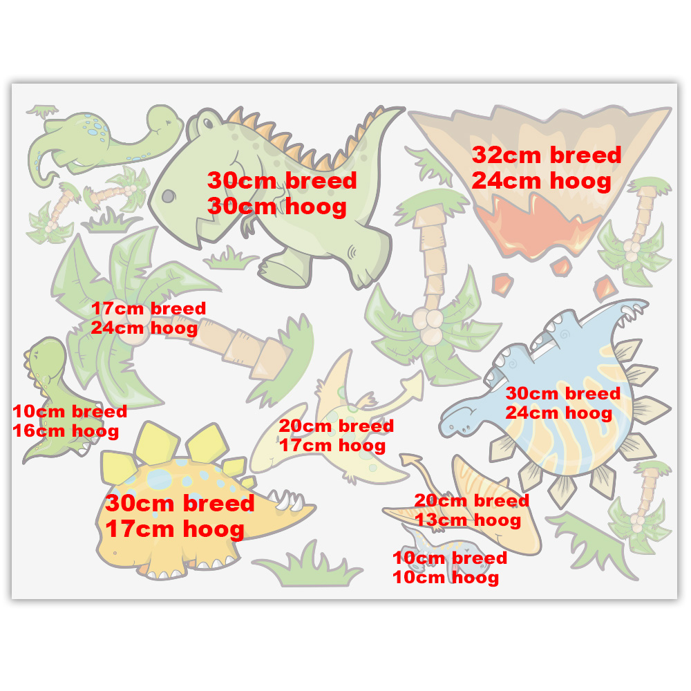 afmetingen-dinosaurussen-muurstickers afmetingen-dinosaurussen-muurstickers
