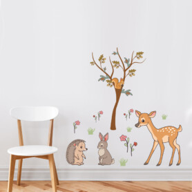 muurstickers-bosdieren-hert-egel-eekhoorn-konijn-eikels-noten-bos-boom-babykamer muurstickers-bosdieren-hert-egel-eekhoorn-konijn-eikels-noten-bos-boom-babykamer