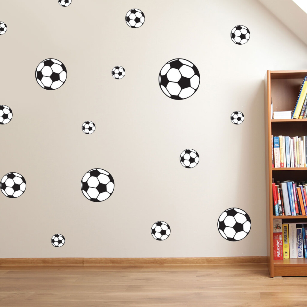 muursticker-voetbal-voetballen-bal-sport-set-zwart-wit Voetbal
