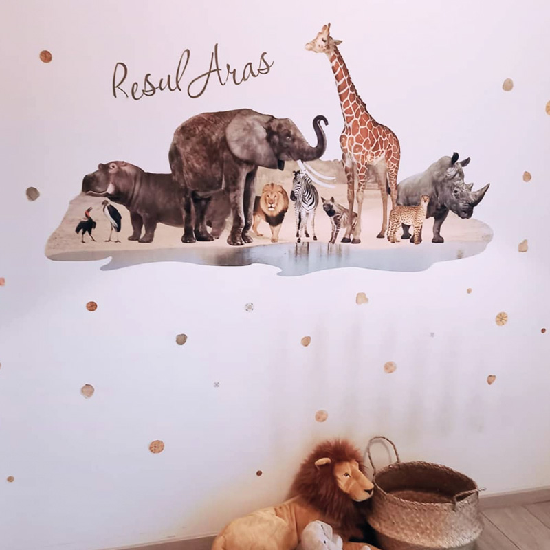 afrikaanse dieren muursticker giraffe olifant neushoorn zebra hyena afrikaanse dieren muursticker giraffe olifant neushoorn zebra hyena
