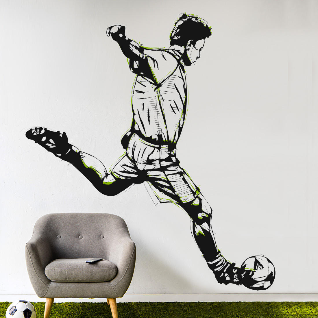 voetballer-schiet-op-goal-muursticker voetballer-schiet-op-goal-muursticker