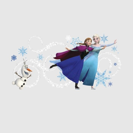 Frozen muursticker met anna elsa en olaf de sneeuwpop aan het schaatsen Frozen muursticker met anna elsa en olaf de sneeuwpop aan het schaatsen