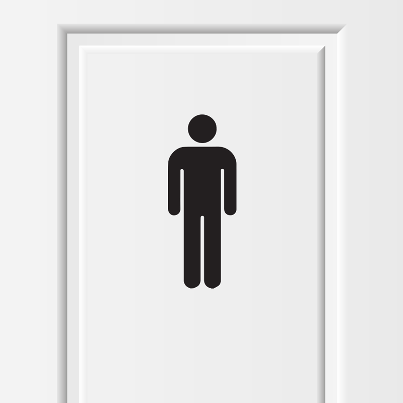 toilet sticker man wc deursticker Toilet stickers man / wc sticker