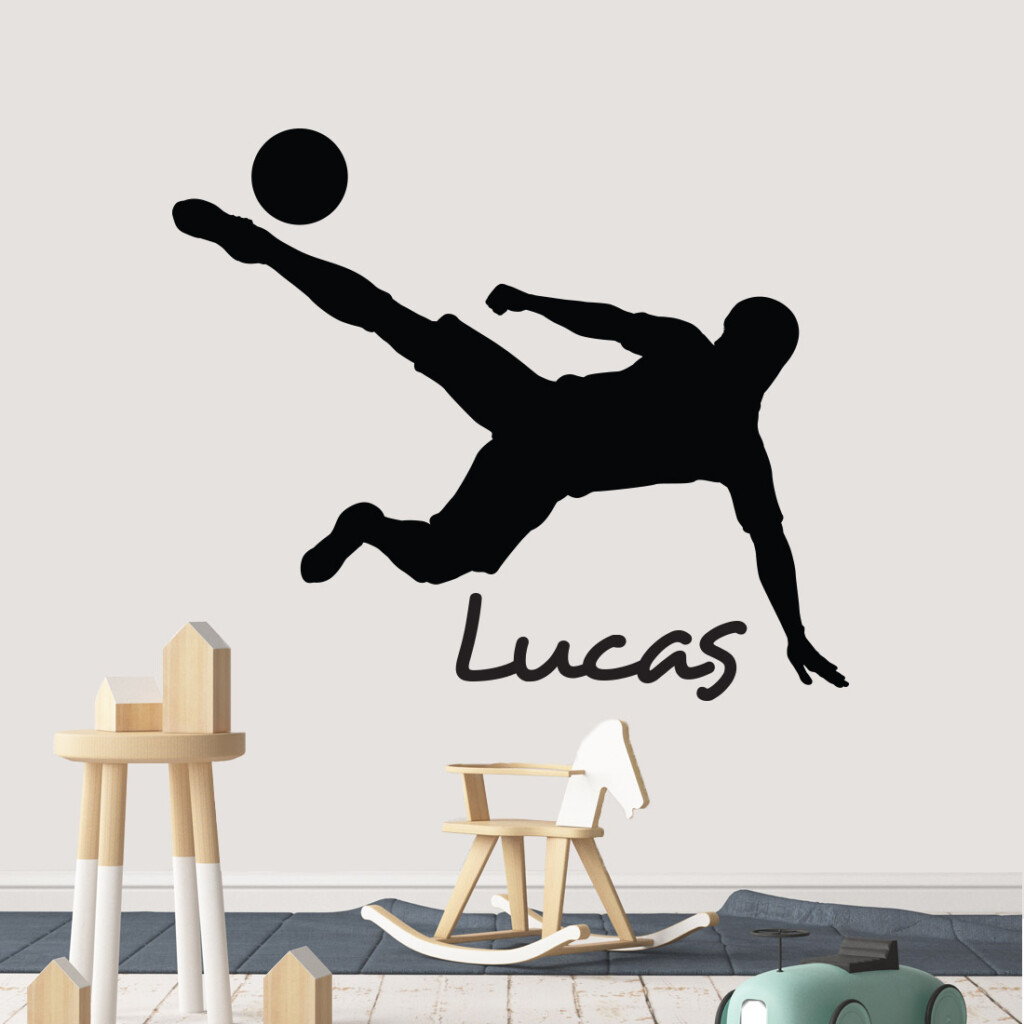 muursticker-voetballer-naam-eigen-zwart muursticker-voetballer-naam-eigen-zwart
