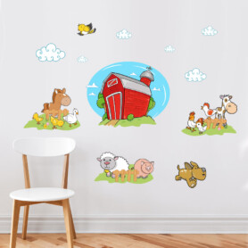 muursticker-boerderij-dieren-paard-eend-vogels-schuur-varken-geit muursticker-boerderij-dieren-paard-eend-vogels-schuur-varken-geit