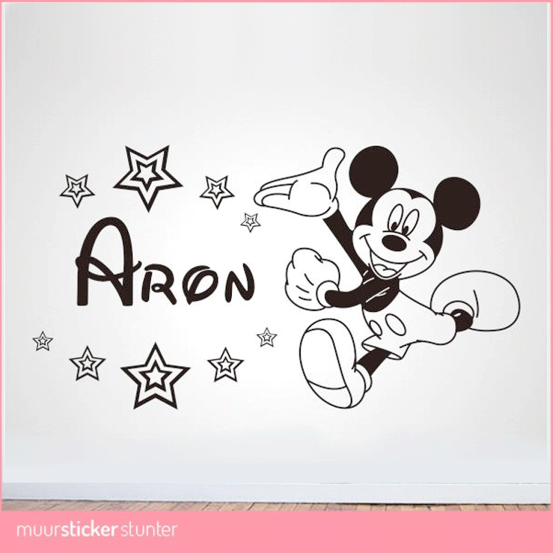 mickey-mouse-muursticker-zwart-kinderkamer-silhouette-disney-naamsticker