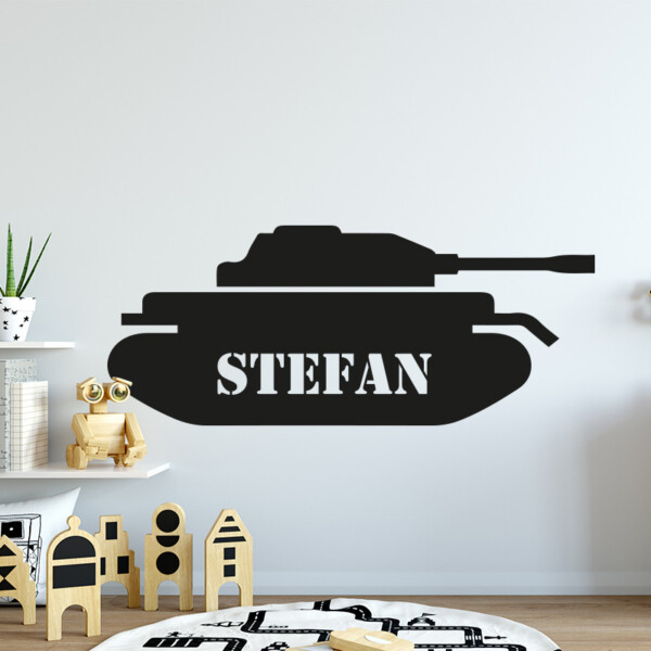 muursticker-leger-tank-naam-eigen