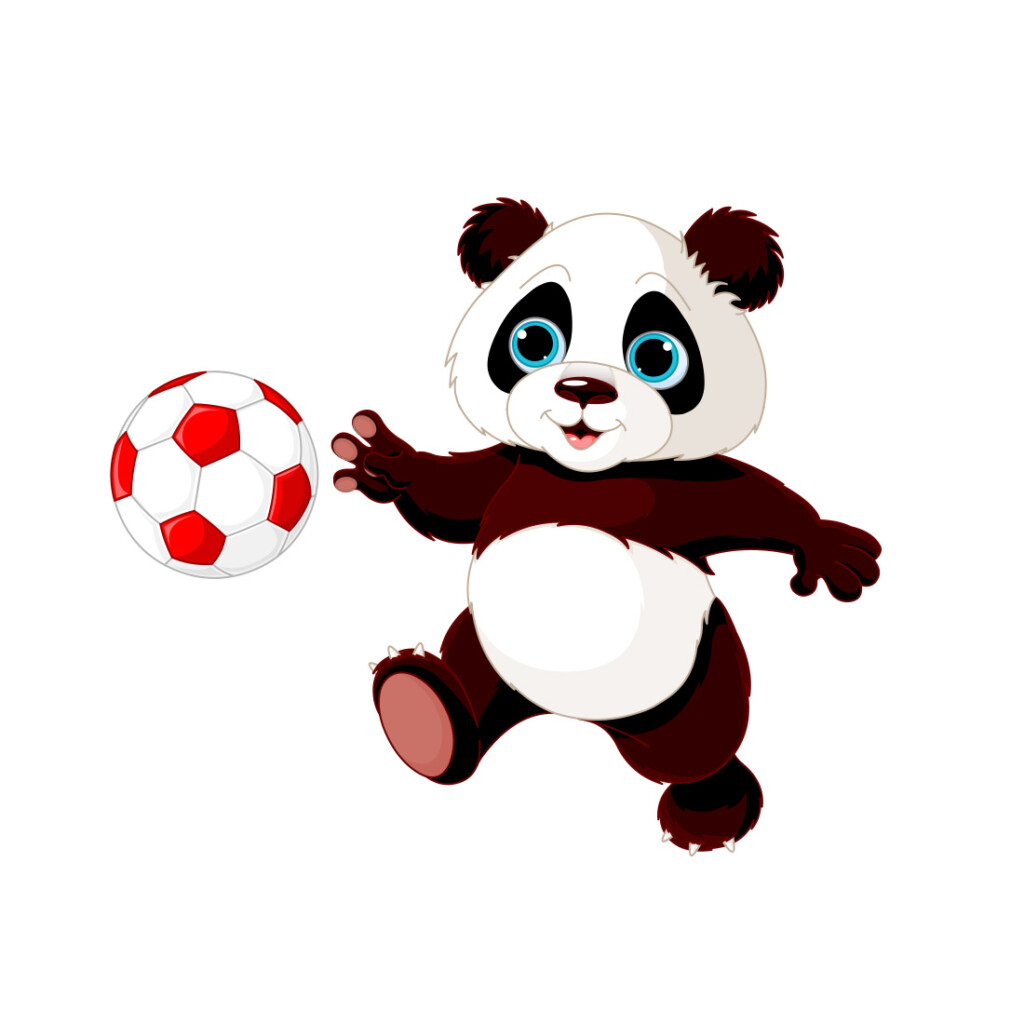 panda-voetballend-bal-speelt-vrolijk-kinderkamer-kleur panda-voetballend-bal-speelt-vrolijk-kinderkamer-kleur