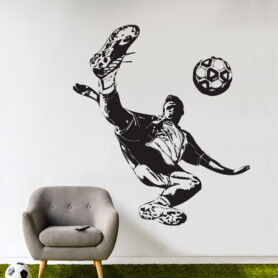 voetballer-omhaal-muursticker-kinderkamer-voetbal-zwart-bal voetballer-omhaal-muursticker-kinderkamer-voetbal-zwart-bal