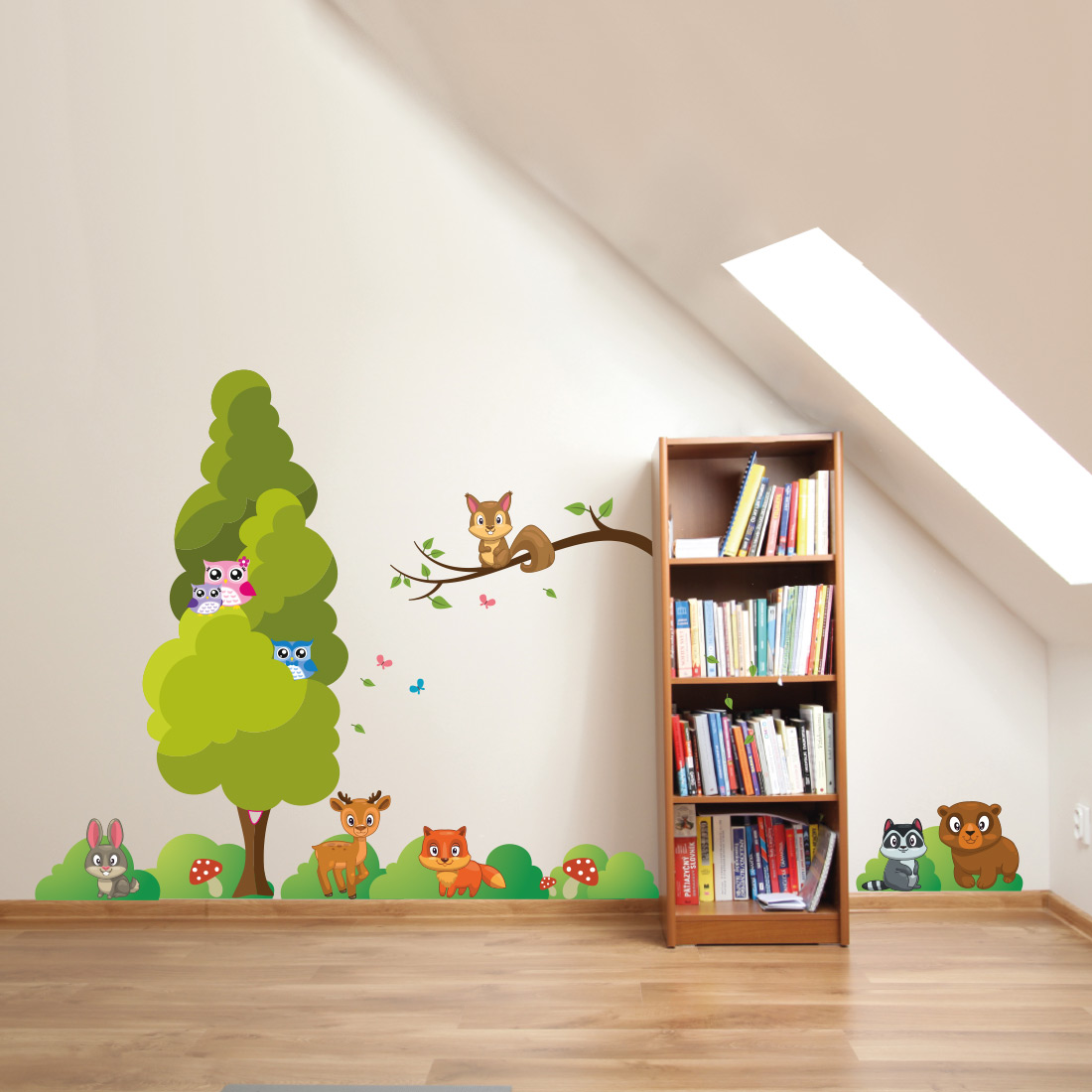 bos-dieren-muurstickers-stikkers-set-konijn-vlinders-uilen-bomen bos-dieren-muurstickers-stikkers-set-konijn-vlinders-uilen-bomen