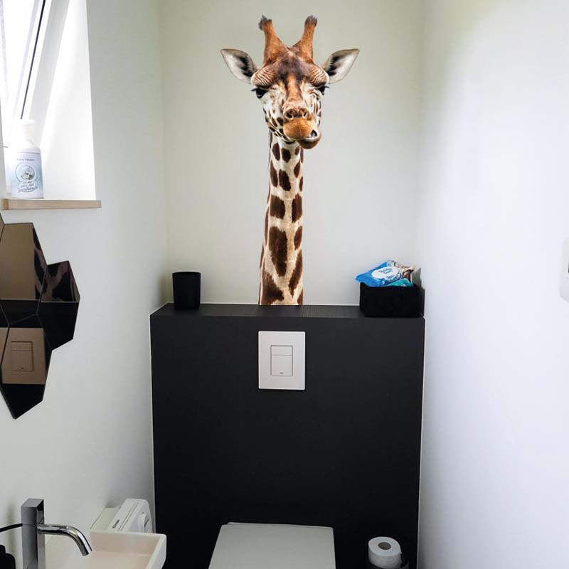 muursticker giraffe wc kinderkamer grappig muursticker giraffe wc kinderkamer grappig