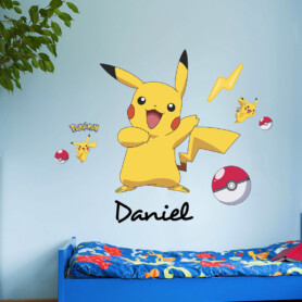 pokemon-muursticker-pikachu-met-naam