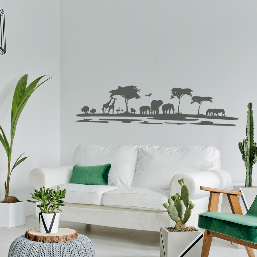 muursticker-afrikaanse-dieren-neushoorn,-giraffes,-struisvogels,-olifanten,-zebras muursticker-afrikaanse-dieren-neushoorn,-giraffes,-struisvogels,-olifanten,-zebras