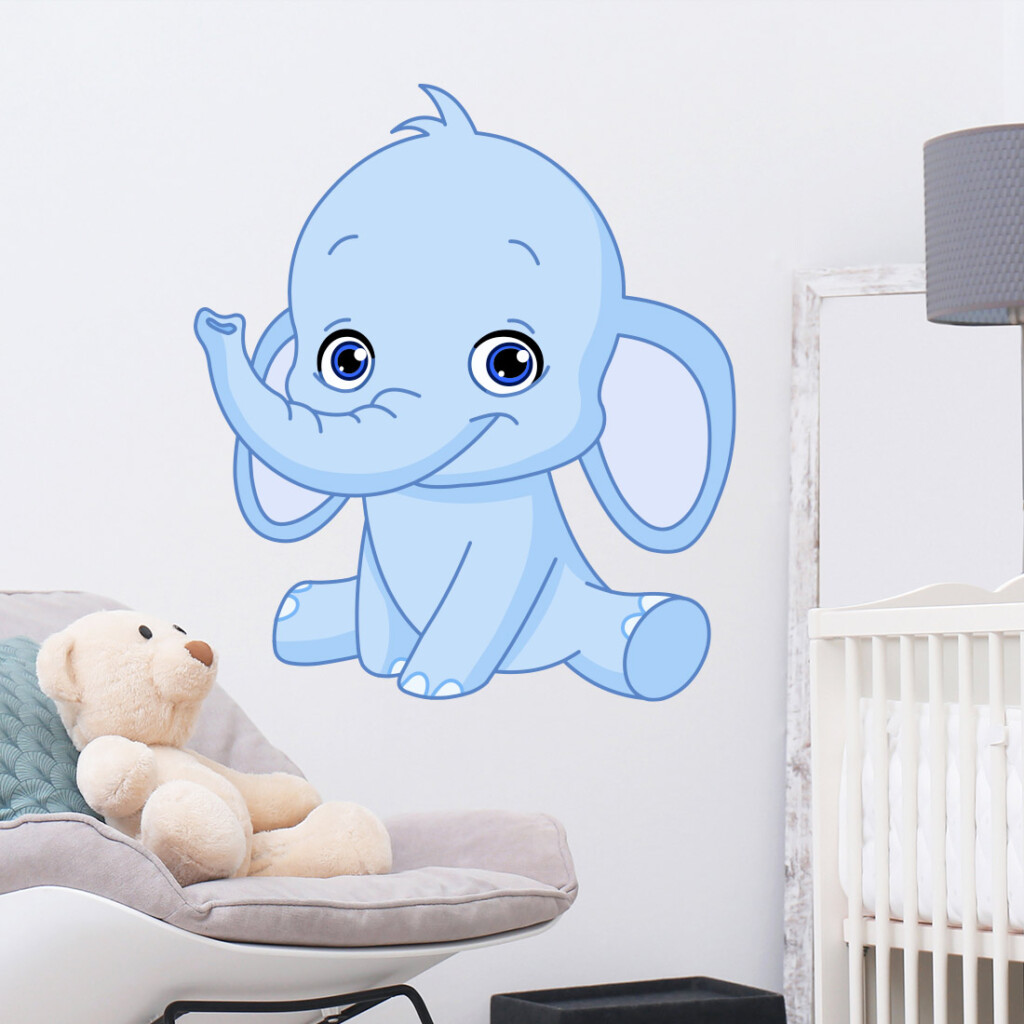 muursticker-olifant-babykamer-jongen-meisje muursticker-olifant-babykamer-jongen-meisje