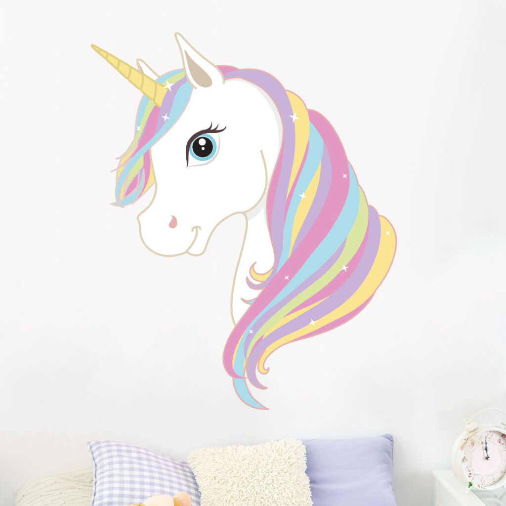 muursticker-unicorn-meisjeskamer-kleurrijk muursticker-unicorn-meisjeskamer-kleurrijk