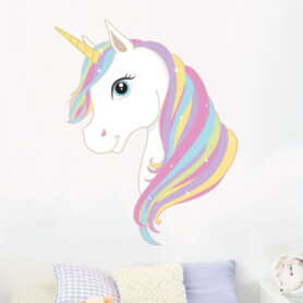 muursticker-unicorn-meisjeskamer-kleurrijk muursticker-unicorn-meisjeskamer-kleurrijk