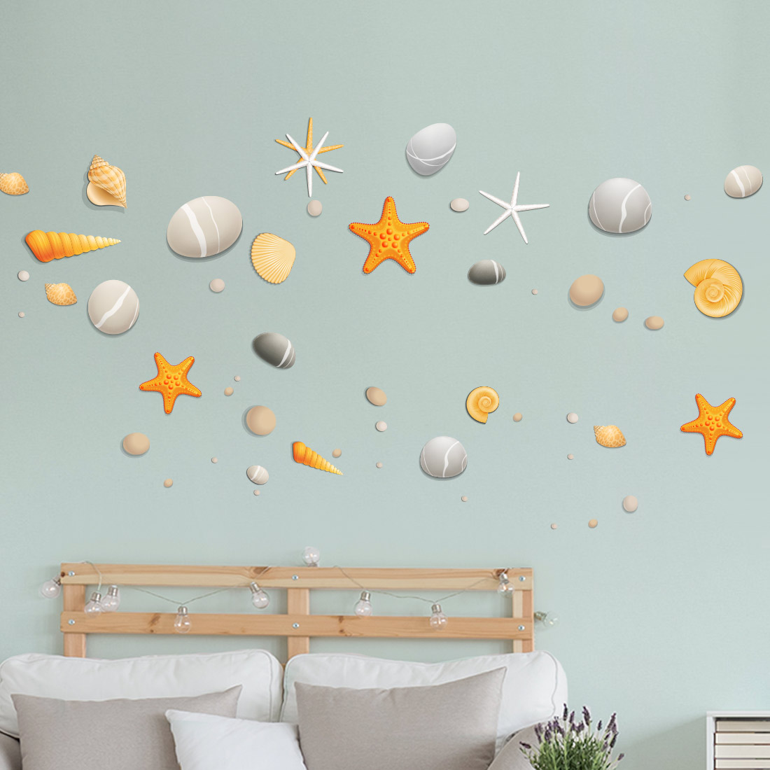 schelpen en stenen muurstickers set schelpen en stenen muurstickers set