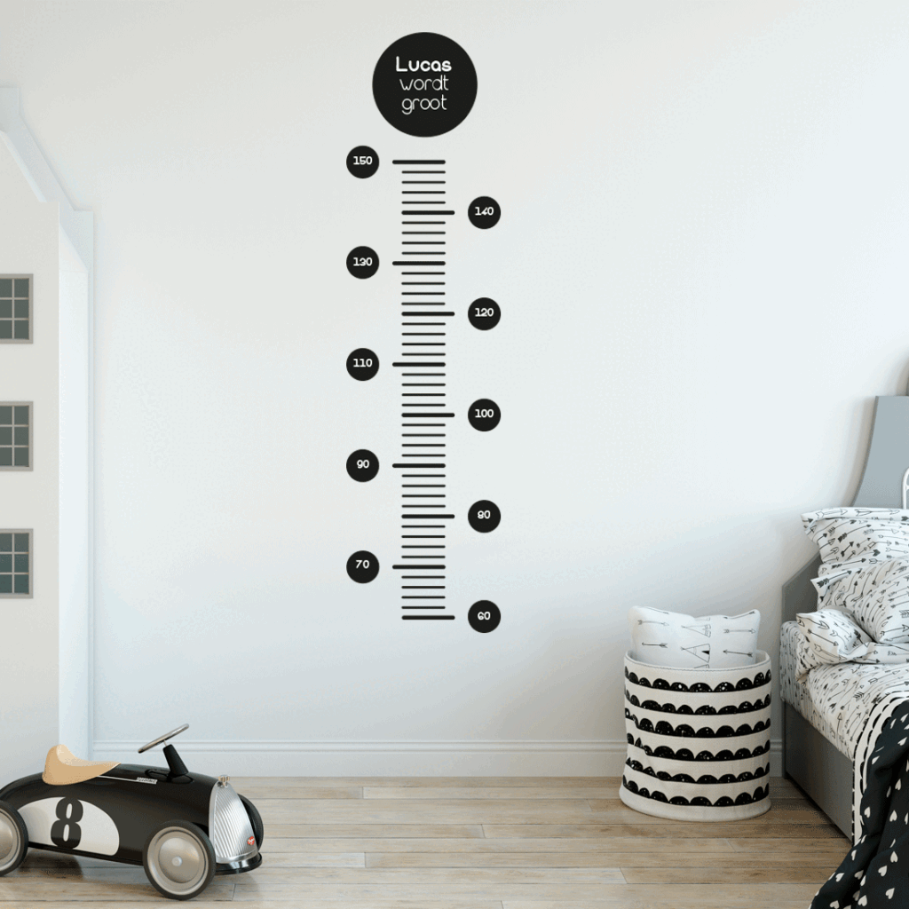 groeimeter-muursticker-zwart-lengte-meter-kind-groei-bijhouden groeimeter-muursticker-zwart-lengte-meter-kind-groei-bijhouden