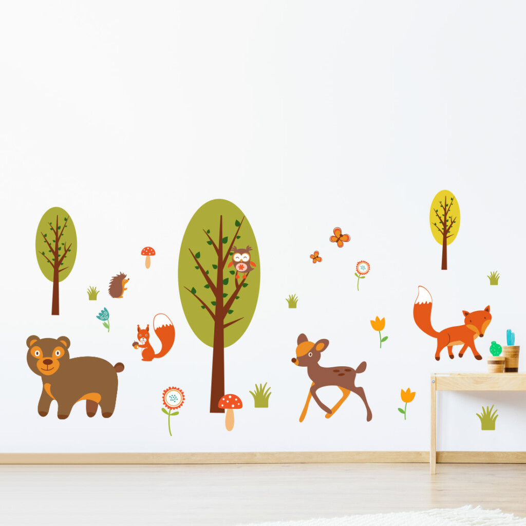 muursticker-bosdieren-kinderkamer-uit-het