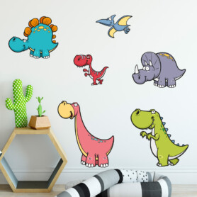 muursticker-dinos-dinosaurus-t-rex-kinderkamer Dinos Dinosaurussen