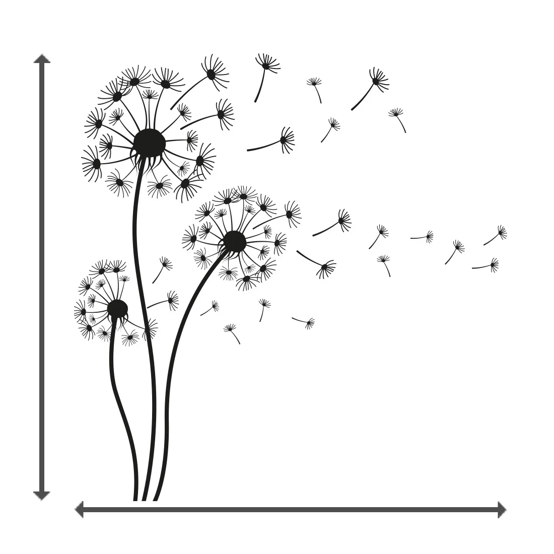 Muursticker paardenbloemen in de wind - Afbeelding 2