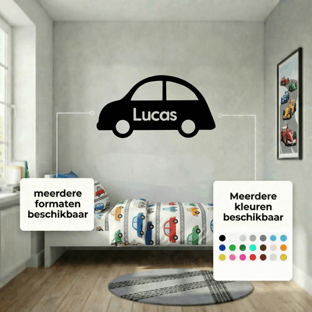 muursticker-auto-naam-naamsticker-babykamer