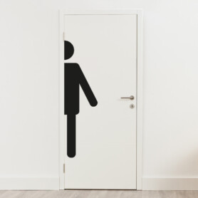 wc-sticker-toilet-man-groot-half-xl-deursticker-sticker Wc muursticker man half