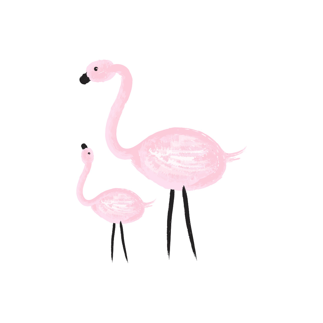 muursticker-flamingo Muursticker Flamingo met baby - Afbeelding 2