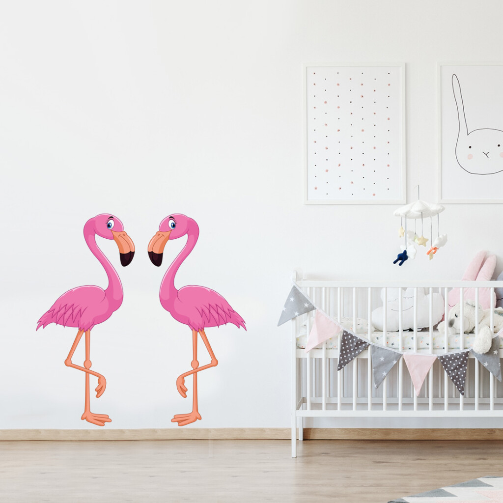 muursticker-flamingo-twee-heart-hart muursticker-flamingo-twee-heart-hart
