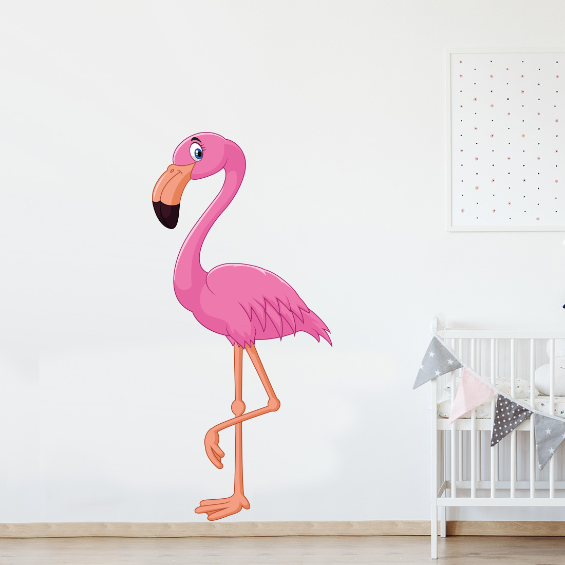 muursticker-flamingo-vogel-roze Muursticker Flamingo