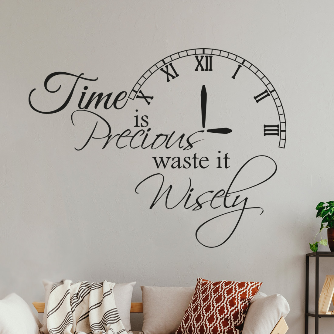 time-is-precious-waste-it-wisely-muursticker Time-waste-precious