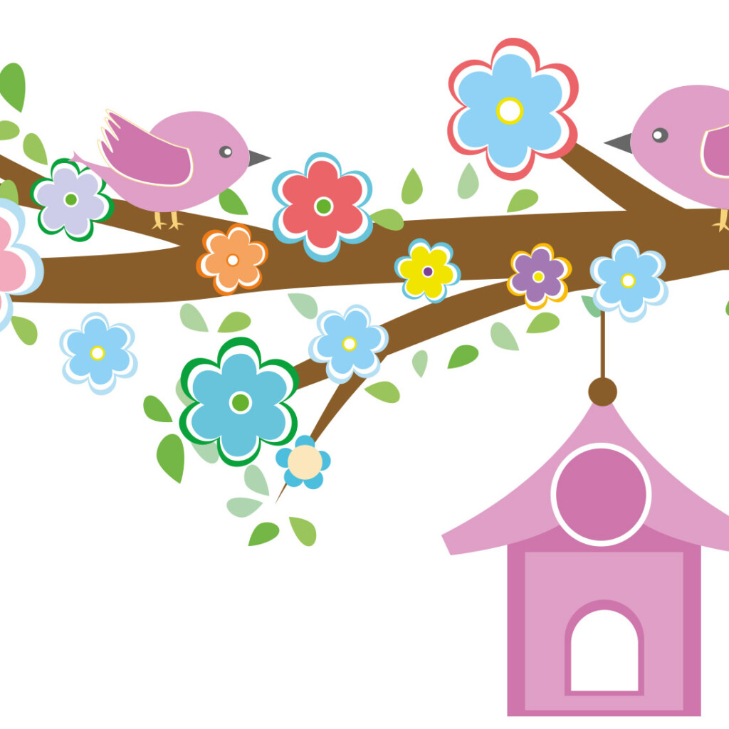 muursticker-vogels-bloemen-tak-boom