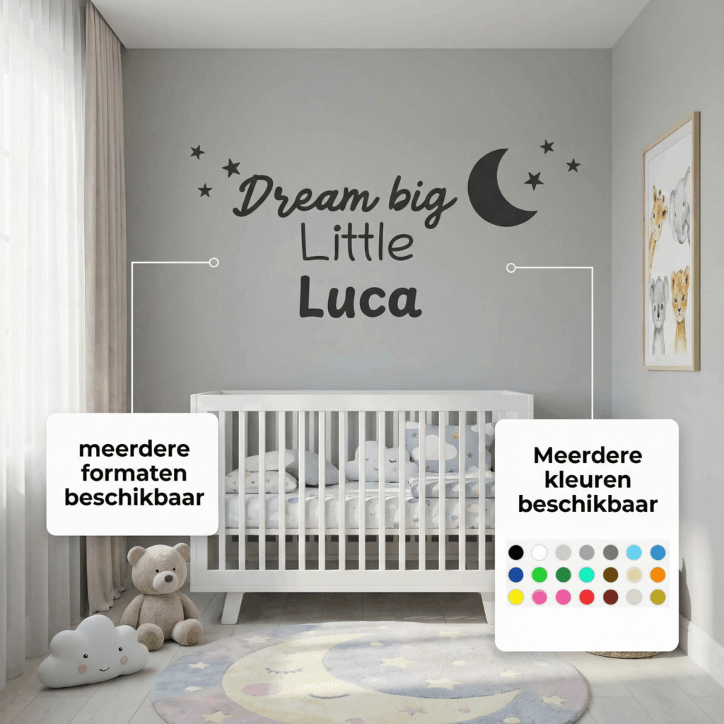 muursticker dream big slaap lekker little naamsticker babykamer kinderkamer muursticker dream big slaap lekker little naamsticker babykamer kinderkamer