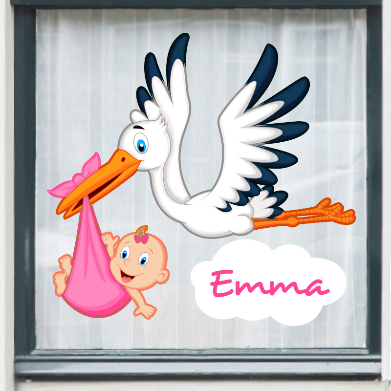 raamsticker ooievaar geboorte meisje hoera ruit stikker blauw its a girl geboorte bord tuin raamsticker ooievaar geboorte meisje hoera ruit stikker blauw its a girl geboorte bord tuin