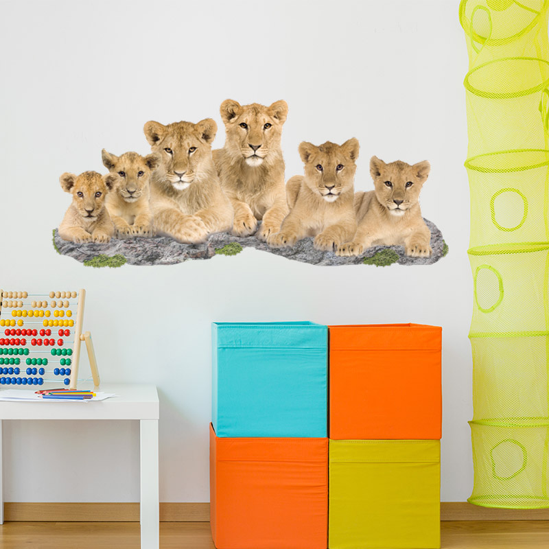 Leeuwen-familie-muursticker Leeuwen-familie-muursticker