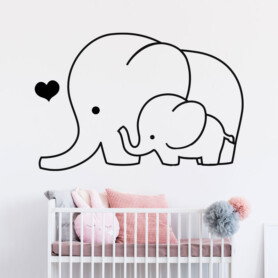muursticker-olifant-met-baby-olifantje-sticker-deursticker-kinderkamer-babykamer muursticker-olifant-met-baby-olifantje-sticker-deursticker-kinderkamer-babykamer