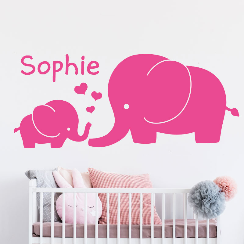 muursticker-olifant-roze muursticker-olifant-roze
