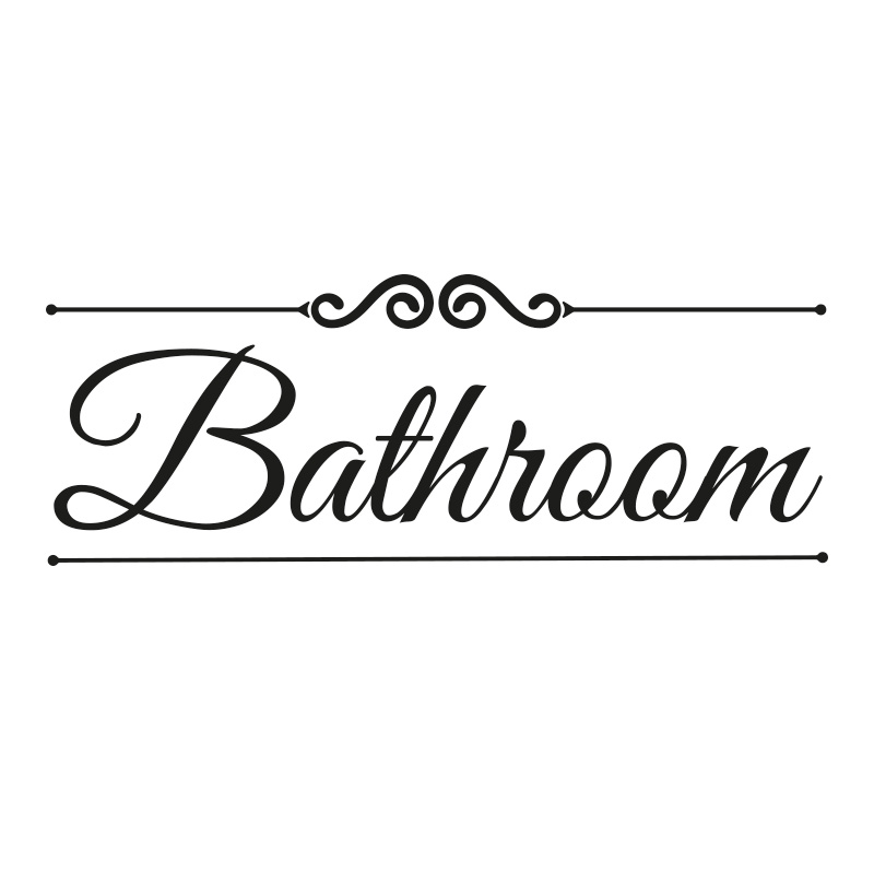 sticker bathroom deursticker badkamer zwart Deursticker bathroom / badkamer