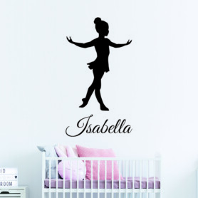 Muursticker ballerina met naam Muursticker ballerina met naam