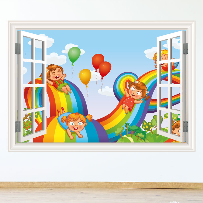 muursticker-regenboog-babykamer-vrolijk-ideen-diy-meisjeskamer-kleurrijk muursticker-regenboog-babykamer-vrolijk-ideen-diy-meisjeskamer-kleurrijk