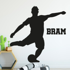 muursticker-voetbal-raamsticker-zwart-naamstiker-kinderkamer-stoer