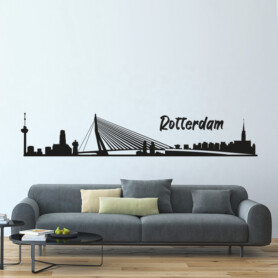 muursticker-skyline-rotterdam-zwart muursticker-skyline-rotterdam-zwart