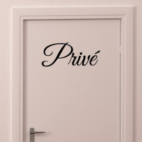 deursticker privé zwart tekst